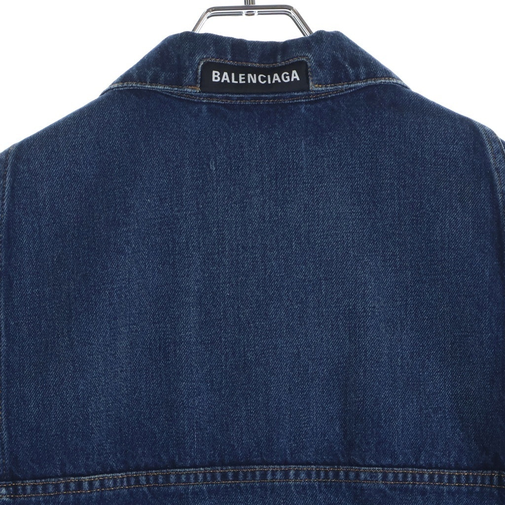 BALENCIAGA(バレンシアガ) 22AW アップサイドダウン デニム トラッカージャケット インディゴ 625989 レディース