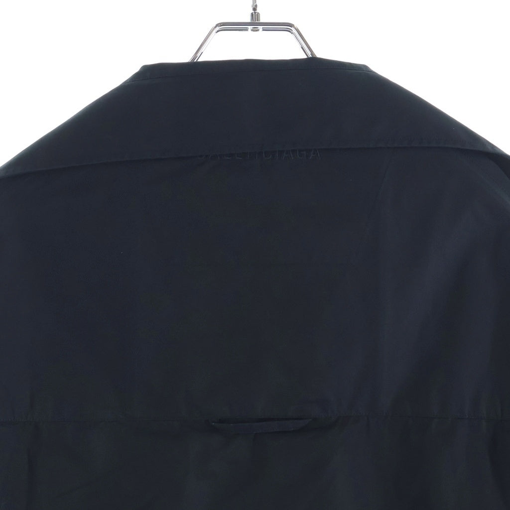 BALENCIAGA(バレンシアガ) 22AW Lifted Collar Shirt オープンカラー 長袖シャツ ブラック 704462