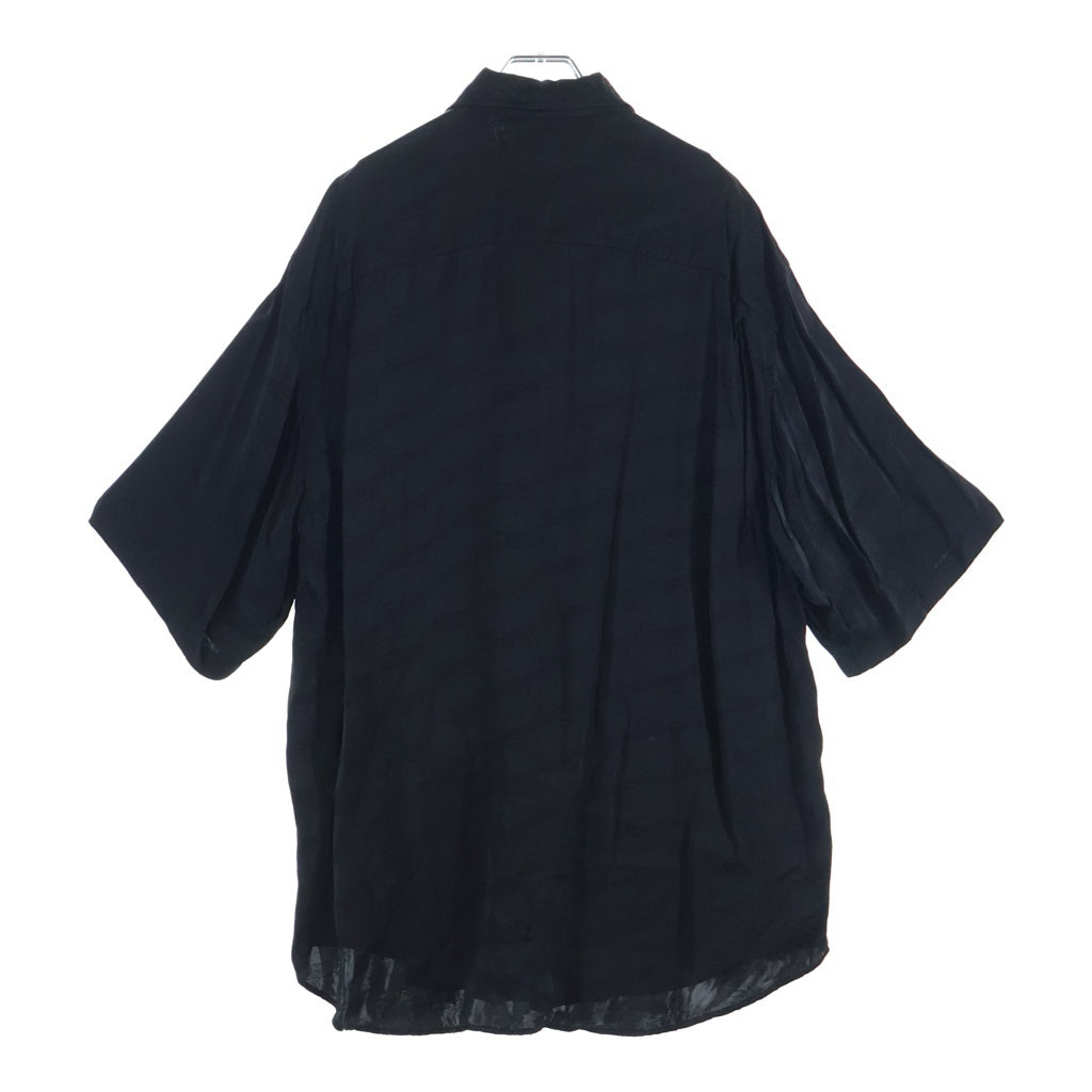 BALENCIAGA(バレンシアガ) ロゴ総柄 シルク 長袖シャツ ブラック 681813 レディース