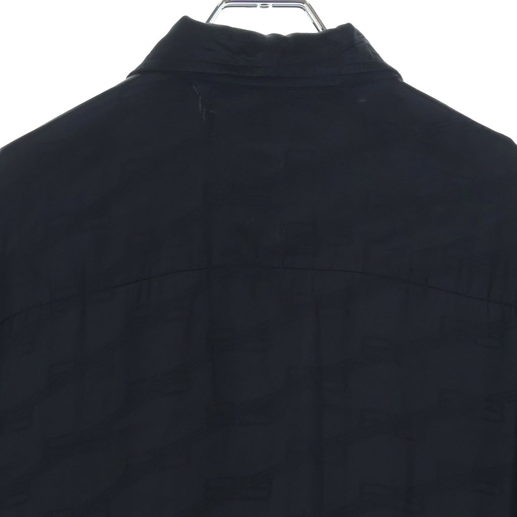 BALENCIAGA(バレンシアガ) ロゴ総柄 シルク 長袖シャツ ブラック 681813 レディース