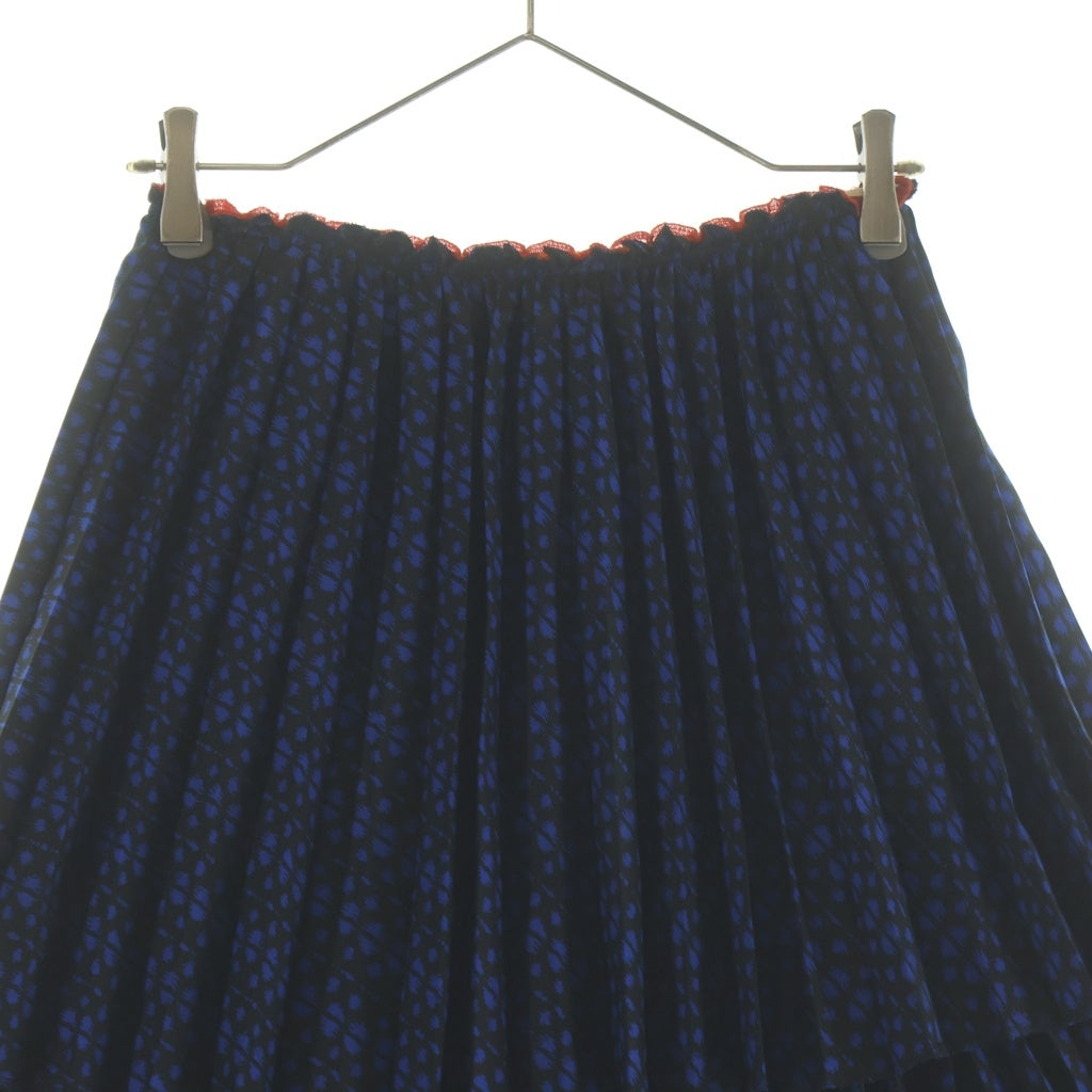 COMME des GARCONS COMME des GARCONS(コムデギャルソンコムデギャルソン) ドット レイヤード プリーツ スカート ブラック/ブルー RA-S008 AD2007 レディース