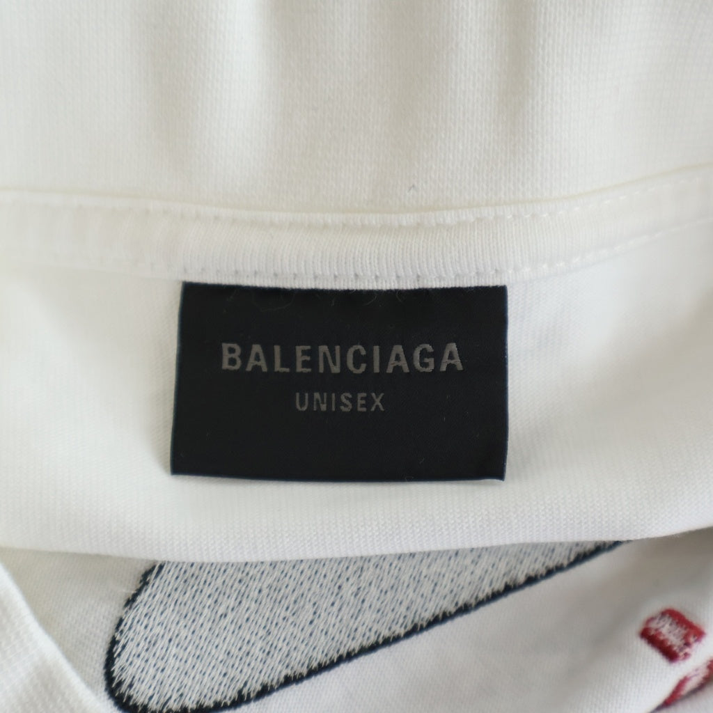 BALENCIAGA(バレンシアガ) 24SS ヴィンテージ ジャージー スポーツアイコン 半袖Tシャツカットソーホワイト 764235