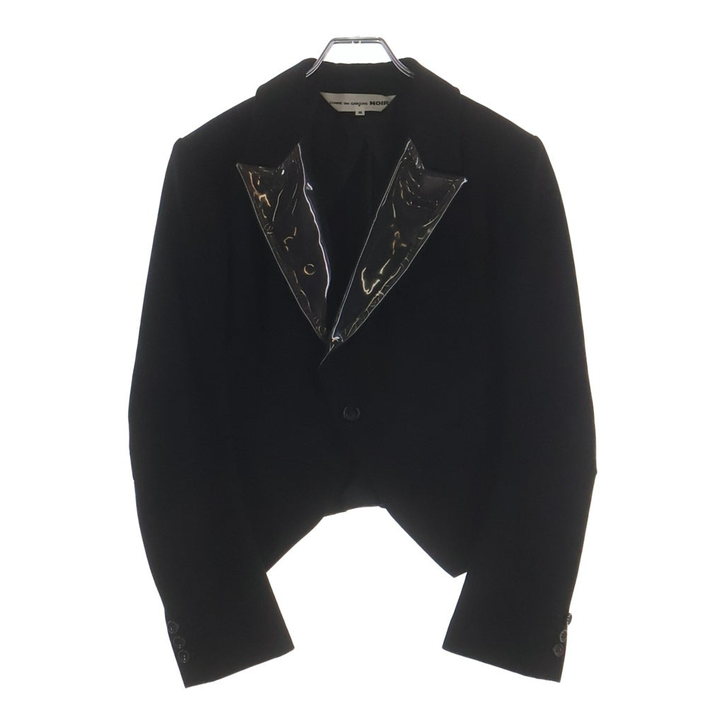 COMME des GARCONS(コムデギャルソン) ビニールラペル 1B ショート テーラードジャケット ブラック GP-J203 AD2005 レディース