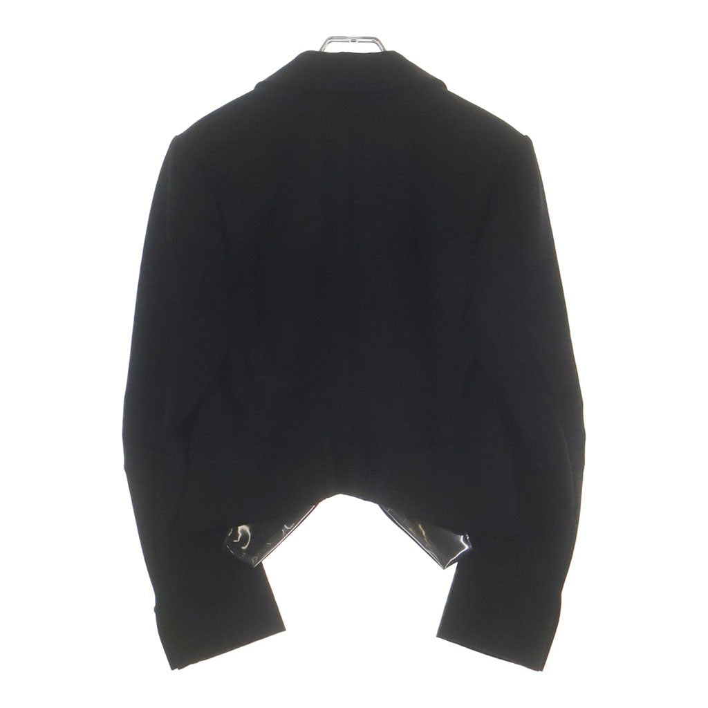 COMME des GARCONS(コムデギャルソン) ビニールラペル 1B ショート テーラードジャケット ブラック GP-J203 AD2005 レディース