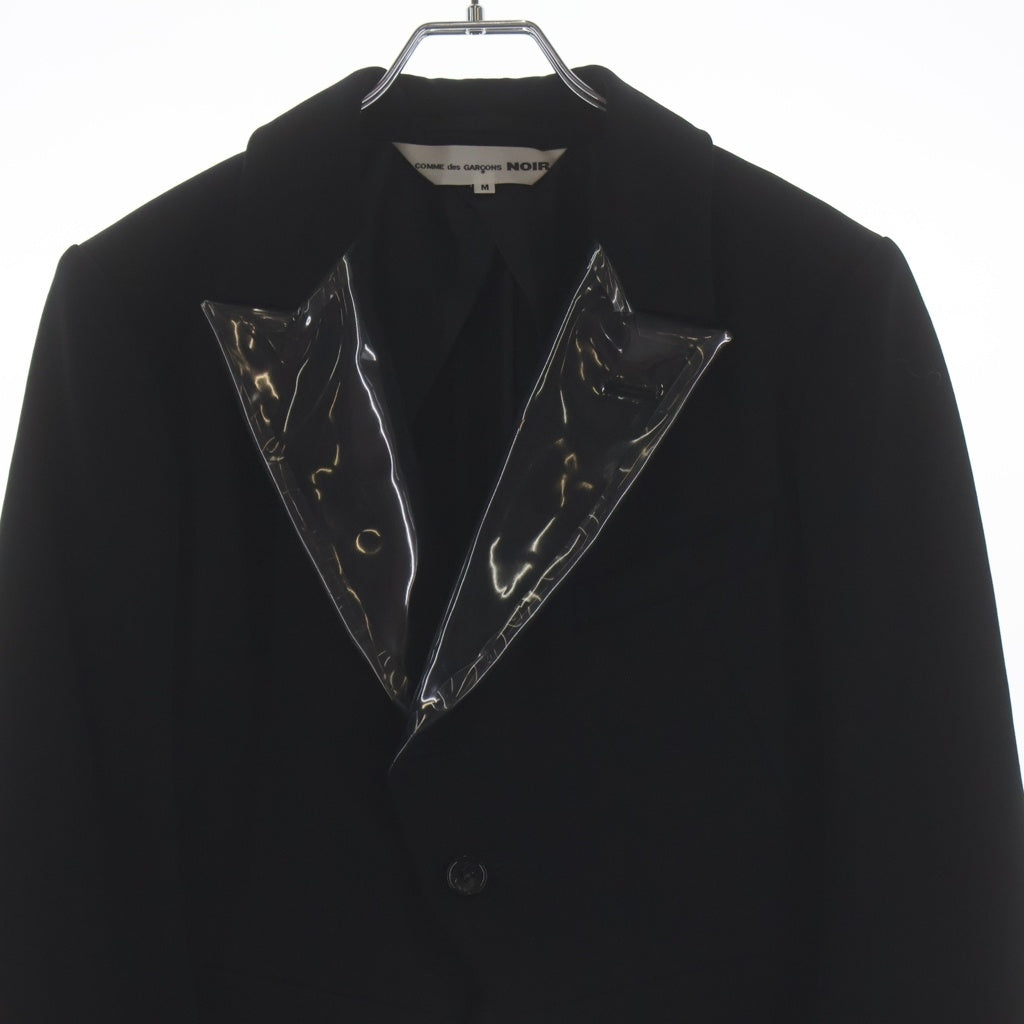COMME des GARCONS(コムデギャルソン) ビニールラペル 1B ショート テーラードジャケット ブラック GP-J203 AD2005 レディース