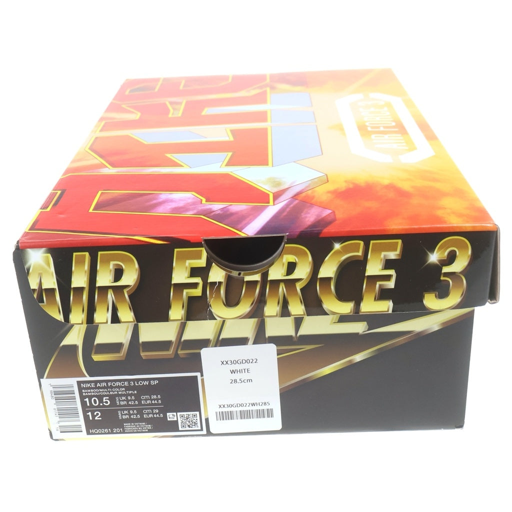 NIKE(ナイキ) ×NIGO AIR FORCE3 LOW SP NIGO HEEL LOGO HQ0261-201 二ゴー エアフォース3 ローカットスニーカー ホワイト/ベージュ US10.5/28.5cm