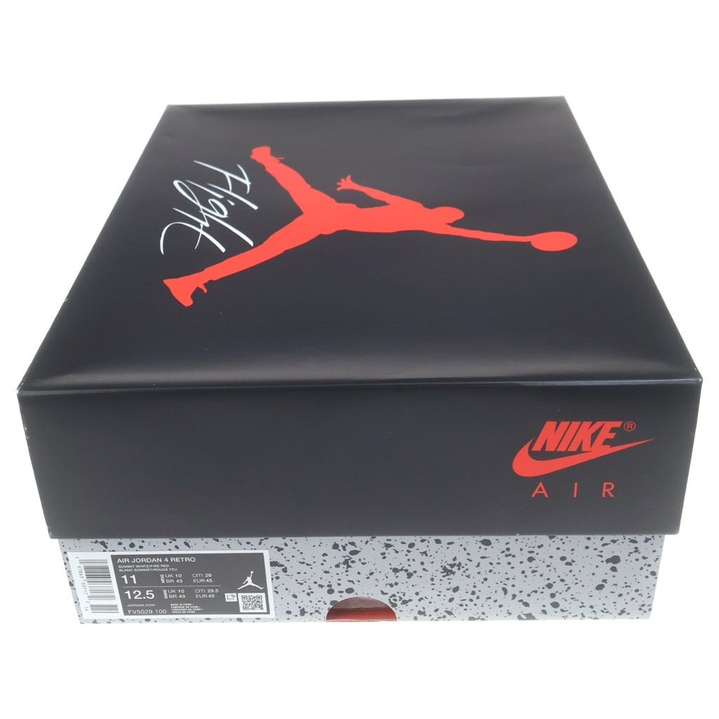 NIKE(ナイキ) AIR JORDAN4 RETRO WHITE CEMENT FV5029-100 エアジョーダン4 レトロ ホワイトセメント ハイカットスニーカー ホワイト US11/29cm