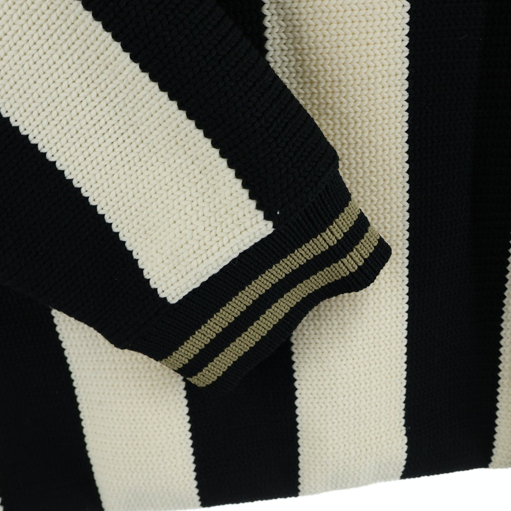 F.C.R.B./F.C.Real Bristol/FCRB(エフシーアールビー/エフシーレアルブリストル) 25AW STRIPE KNIT SHIRT ストライプ ニットシャツ ブラック/ベージュ FCRB-252086
