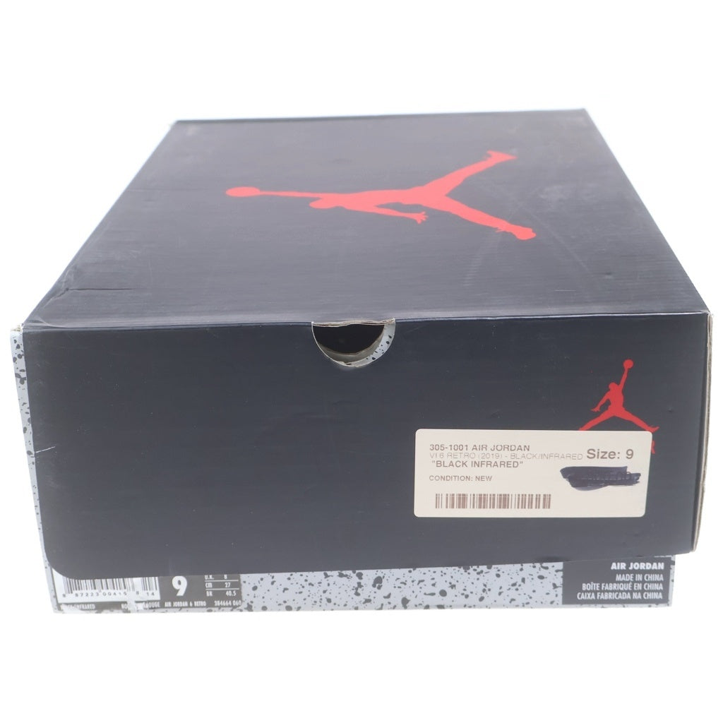 NIKE(ナイキ) 【観賞用2018年製】AIR JORDAN 6 RETRO OG BLACK INFRARED 384664-060 エアジョーダン6 ブラックインフラレッド ハイカットスニーカー ブラック US9/27cm