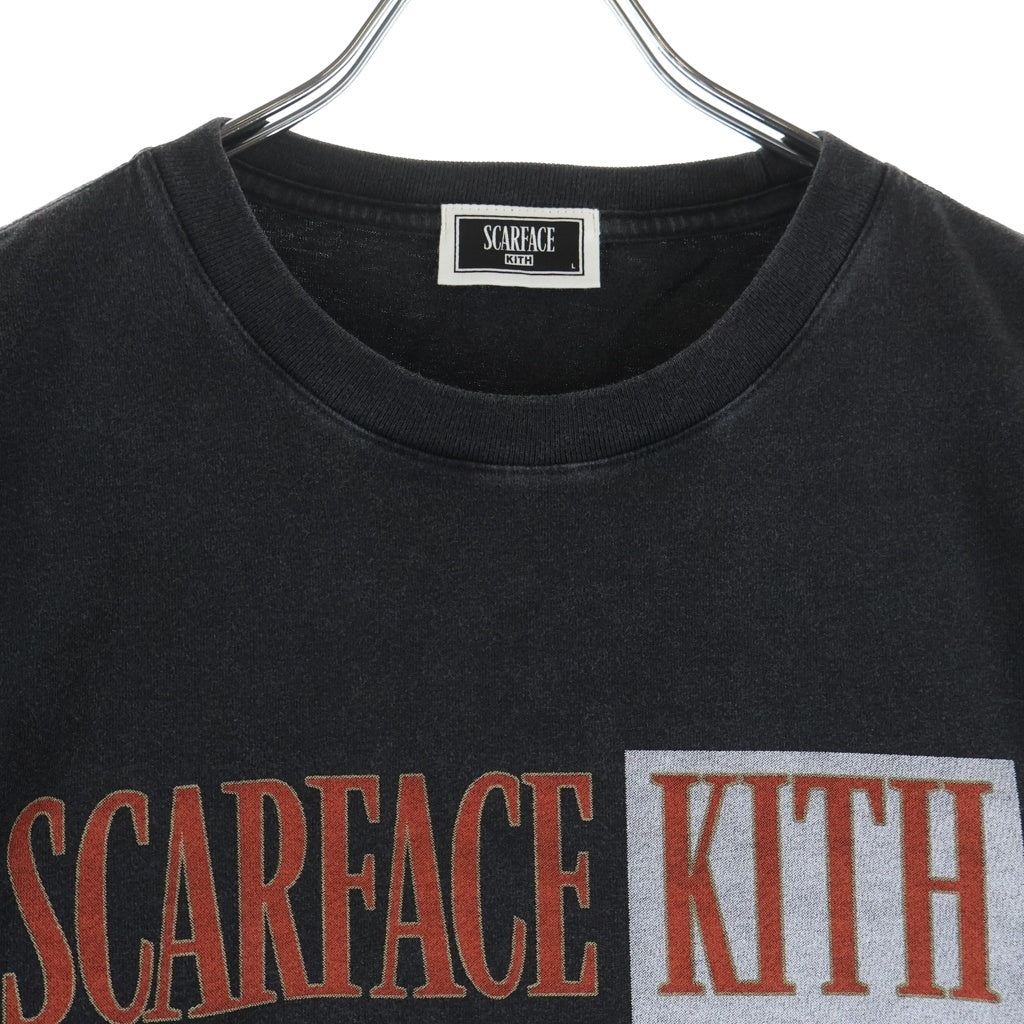 KITH(キス) 25AW ×Scarface Film Poster Vintage Tee スカーフェイス ヴィンテージ加工 半袖 Tシャツ カットソー ブラック KHM034171