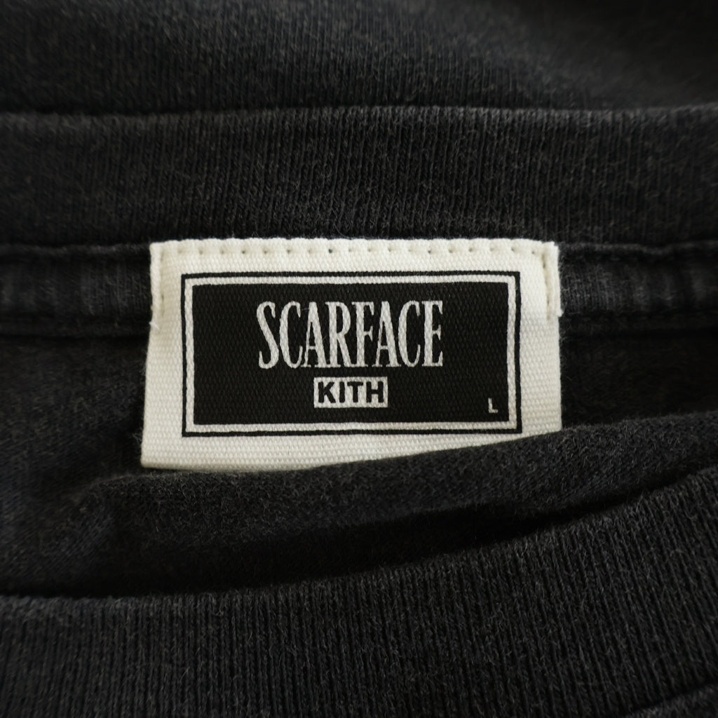 KITH(キス) 25AW ×Scarface Film Poster Vintage Tee スカーフェイス ヴィンテージ加工 半袖 Tシャツ カットソー ブラック KHM034171