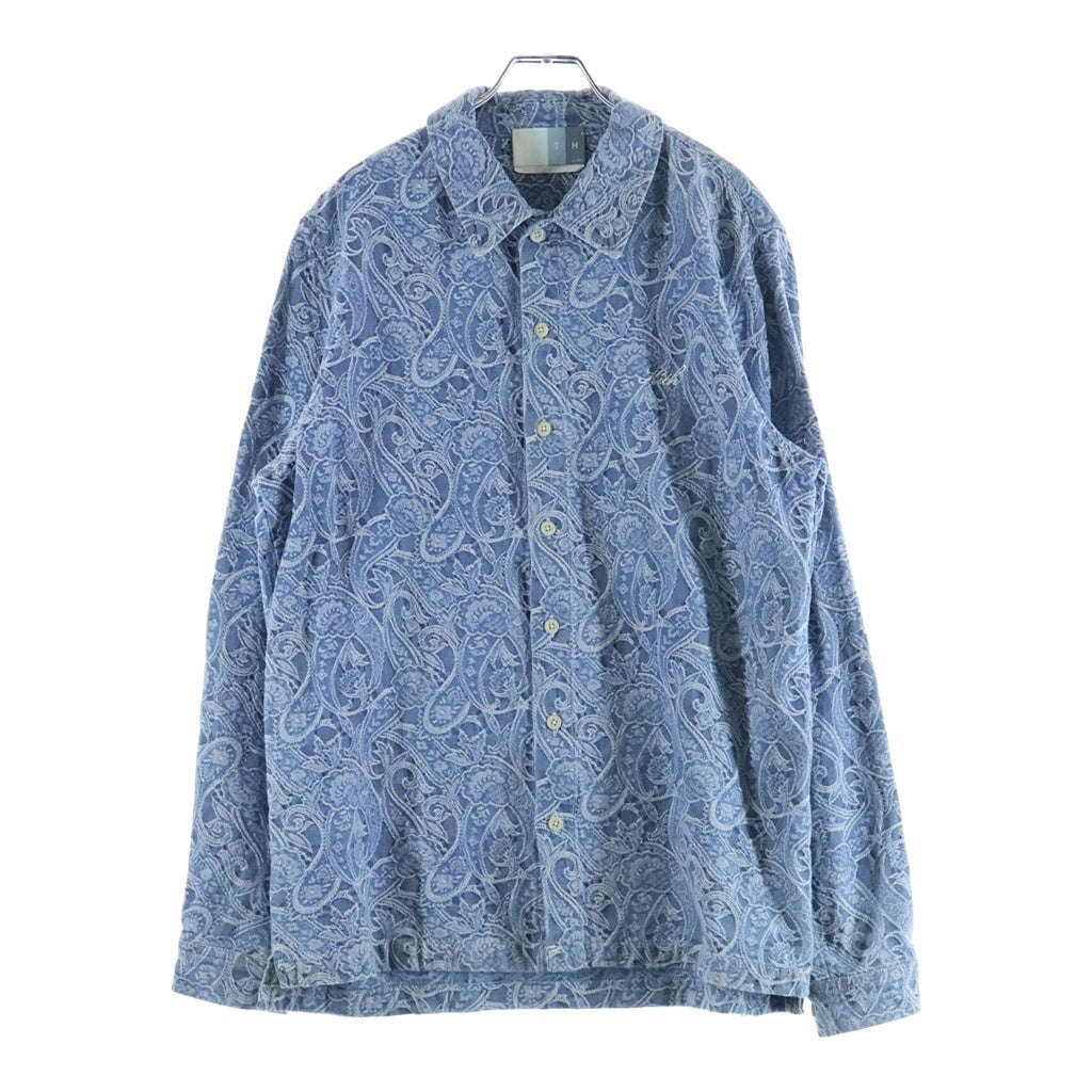 KITH(キス) 23SS ペイズリージャガード コットン長袖シャツ ブルー KHM030431