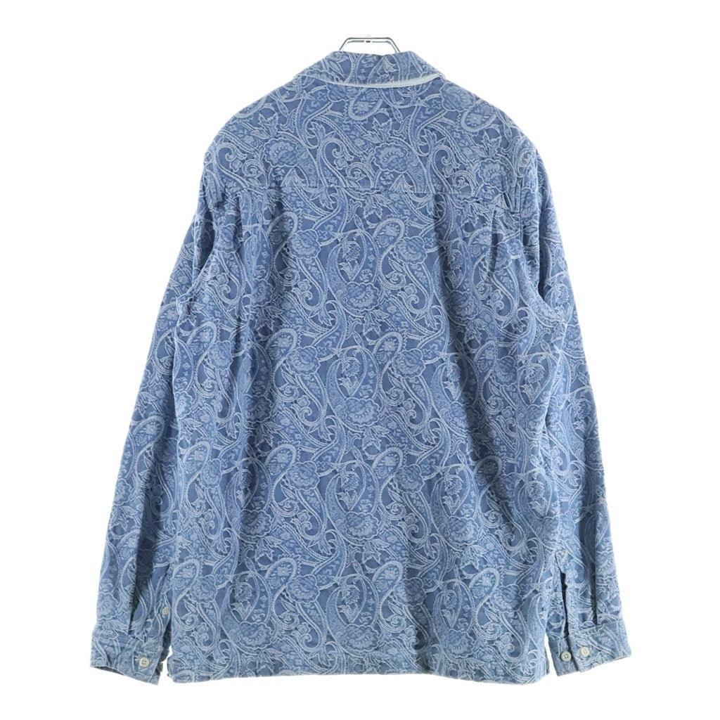 KITH(キス) 23SS ペイズリージャガード コットン長袖シャツ ブルー KHM030431