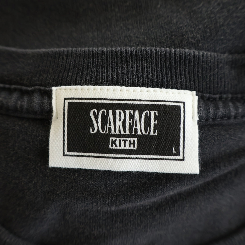 KITH(キス) 25AW ×Scarface Tony Portrait Vintage Tee スカーフェイス ヴィンテージ加工 半袖 Tシャツ カットソー ブラック KHM034172