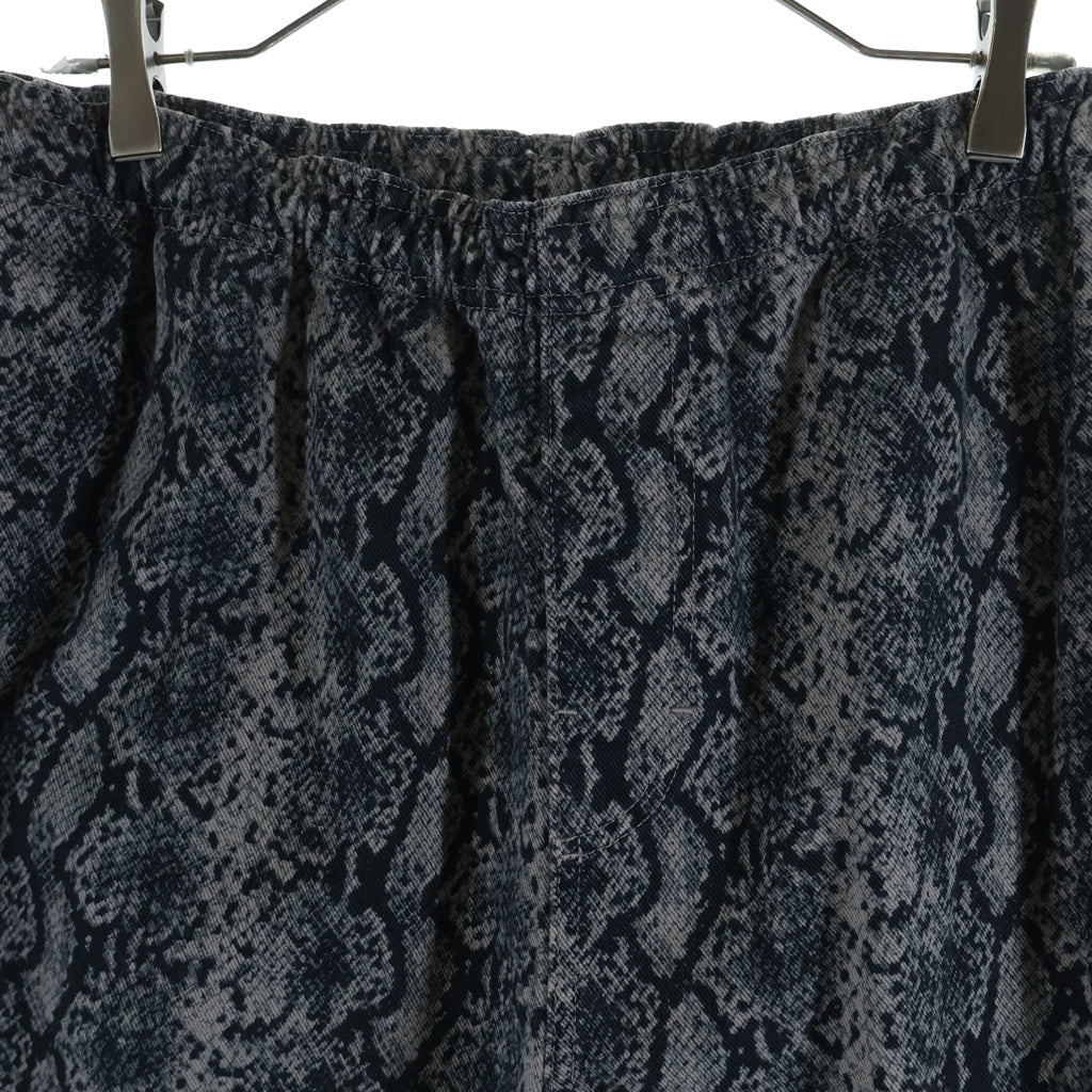 STUSSY(ステューシー) 22AW Python Beach Pant パイソン柄 ビーチ ロングパンツ ブラック 116589
