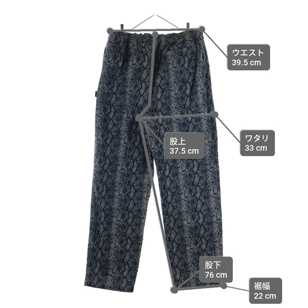 STUSSY(ステューシー) 22AW Python Beach Pant パイソン柄 ビーチ ロングパンツ ブラック 116589
