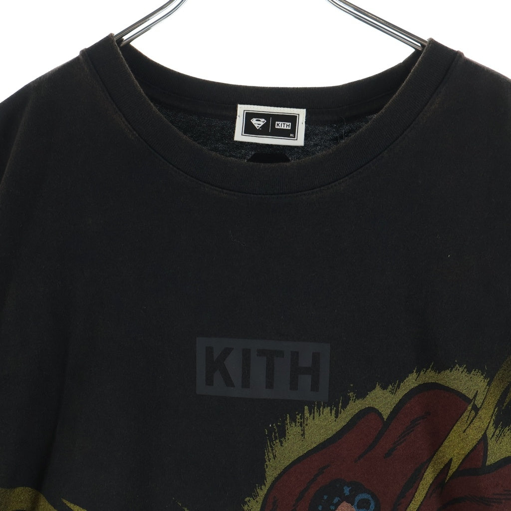 KITH(キス) ×Superman Lightning Bolt Tee スーパーマン ライトニングボルト 半袖Tシャツカットソー ブラック KHM033852