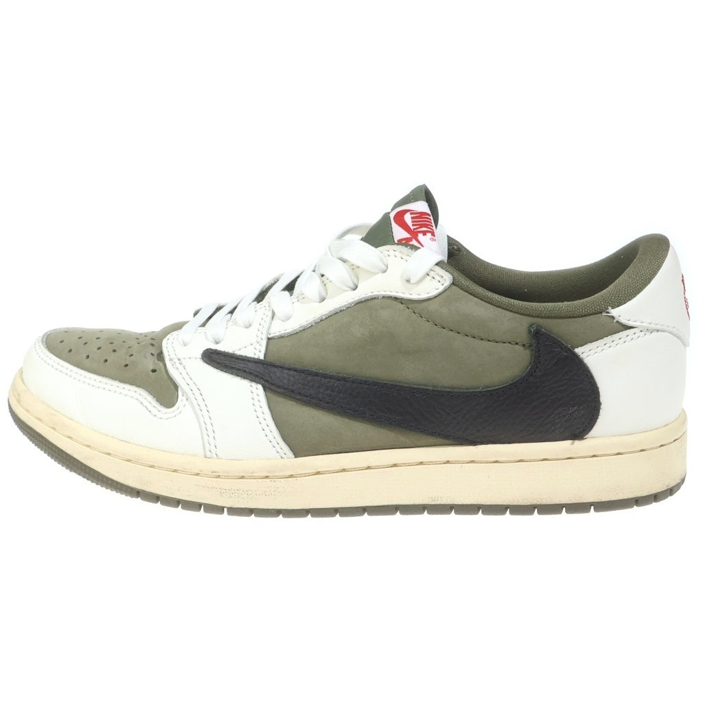 NIKE(ナイキ) ×TRAVIS SCOTT AIR JORDAN 1 LOW OG DM7866-200 トラヴィススコット エアジョーダン 1 リバース オリーブ ローカットスニーカー カーキ US8.5/26.5cm