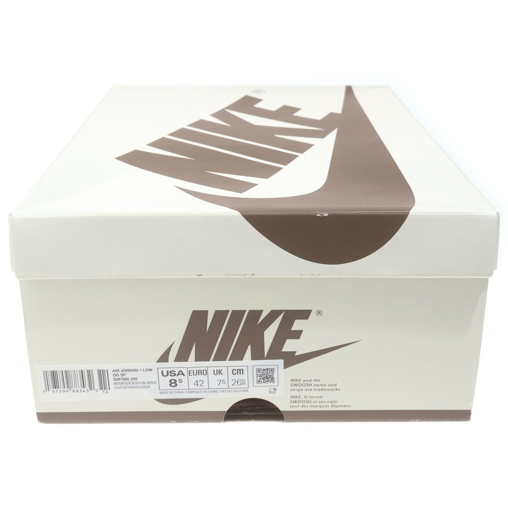 NIKE(ナイキ) ×TRAVIS SCOTT AIR JORDAN 1 LOW OG DM7866-200 トラヴィススコット エアジョーダン 1 リバース オリーブ ローカットスニーカー カーキ US8.5/26.5cm