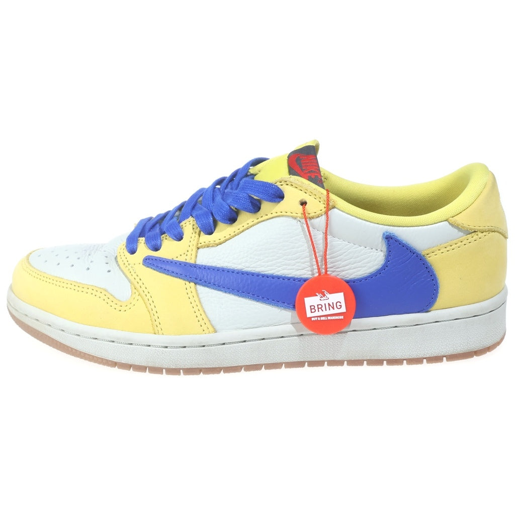 NIKE(ナイキ) ×TRAVIS SCOTT WMNS AIR JORDAN 1 RETRO LOW OG Canary トラヴィススコット ウィメンズ エアジョーダン1 ローカットスニーカー US10/27cm DZ4137-700 レディース