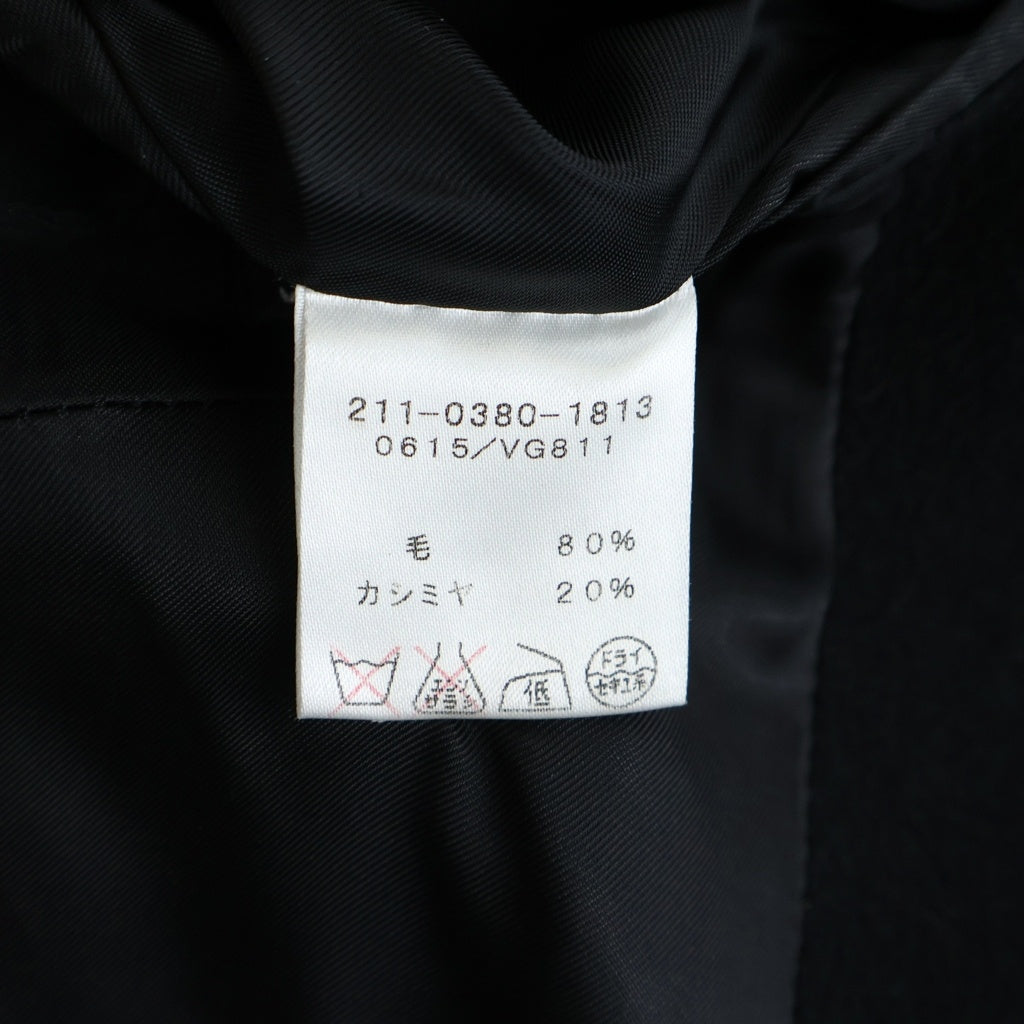 GUCCI(グッチ) 99AW トムフォード期 カシミヤブレンド 比翼ボタン ロングコート ブラック 211-0380-1813 レディース