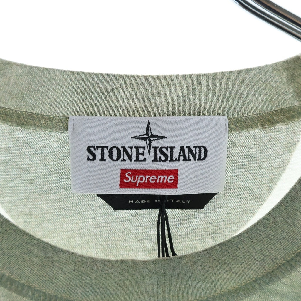 SUPREME(シュプリーム) 22SS ×STONE ILAND Mona Lisa ストーンアイランド モナリザ プリント 半袖Tシャツカットソー ホワイト/カーキ 7625201S7