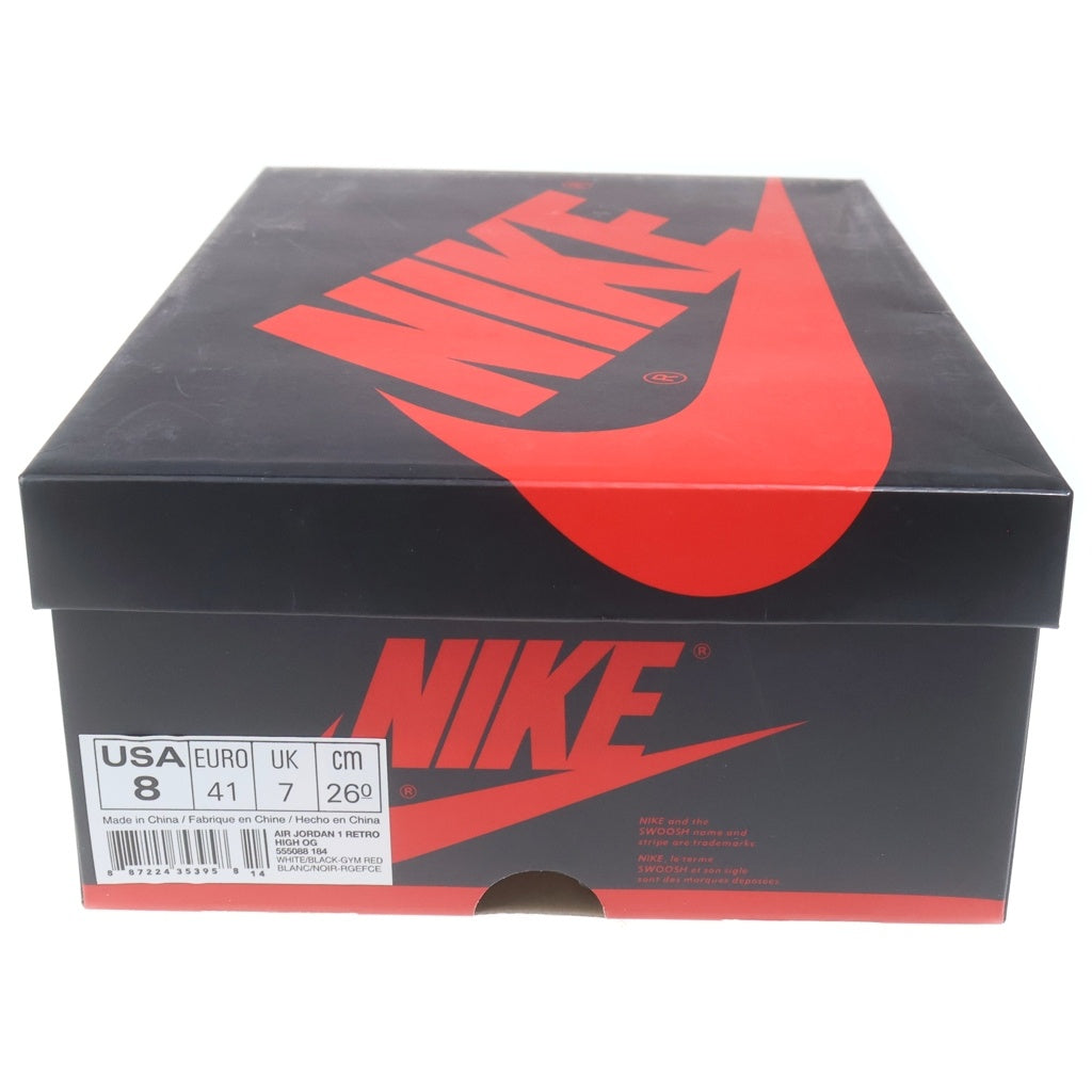 NIKE(ナイキ) 【観賞用 2013年製】 AIR JORDAN1 RETRO HIGH OG 555088-184 エアジョーダン1 ハイカットスニーカー つま黒 US8/26cm ブラック/レッド/ホワイト