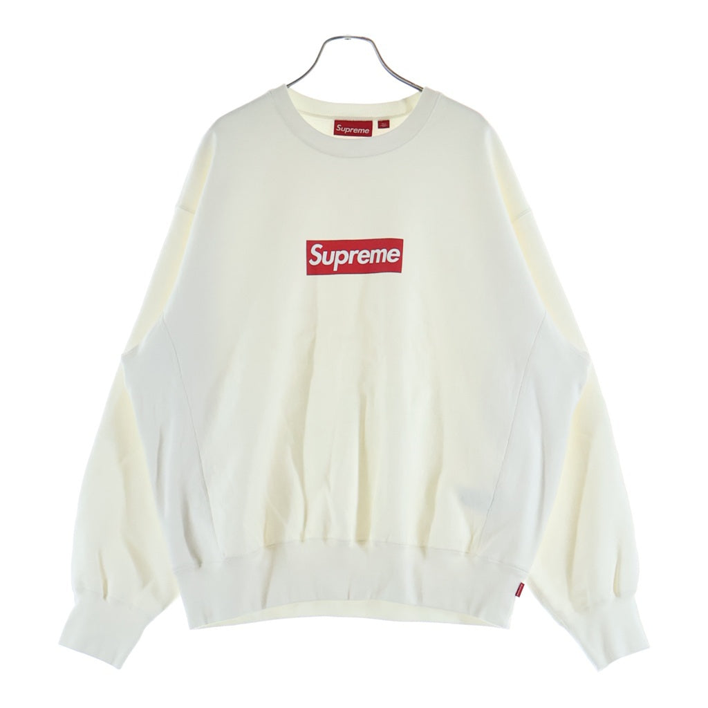 SUPREME(シュプリーム) 25SS Washed Box Logo Crewneck ウォッシュド ボックスロゴプリント クルーネック プルオーバースウェットトレーナー ホワイト