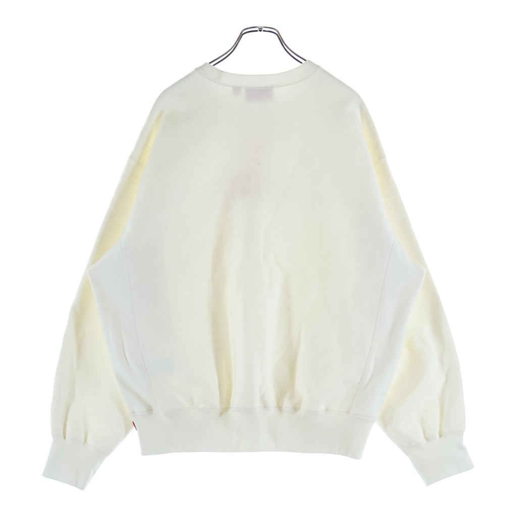 SUPREME(シュプリーム) 25SS Washed Box Logo Crewneck ウォッシュド ボックスロゴプリント クルーネック プルオーバースウェットトレーナー ホワイト