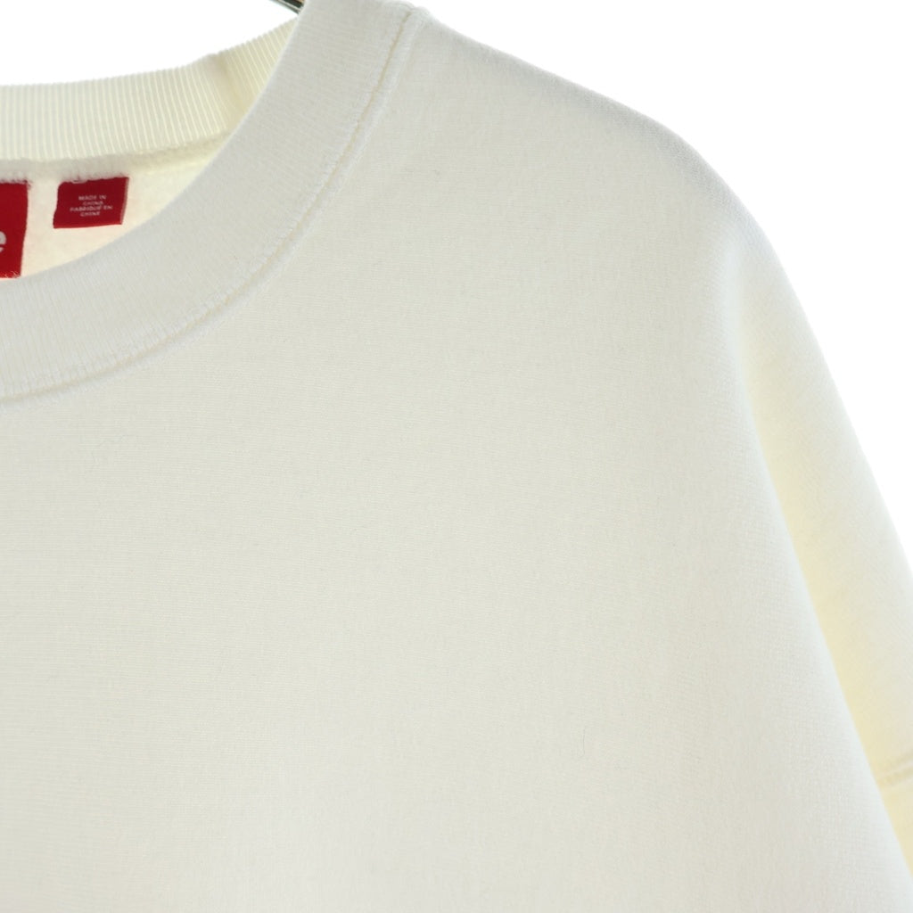 SUPREME(シュプリーム) 25SS Washed Box Logo Crewneck ウォッシュド ボックスロゴプリント クルーネック プルオーバースウェットトレーナー ホワイト