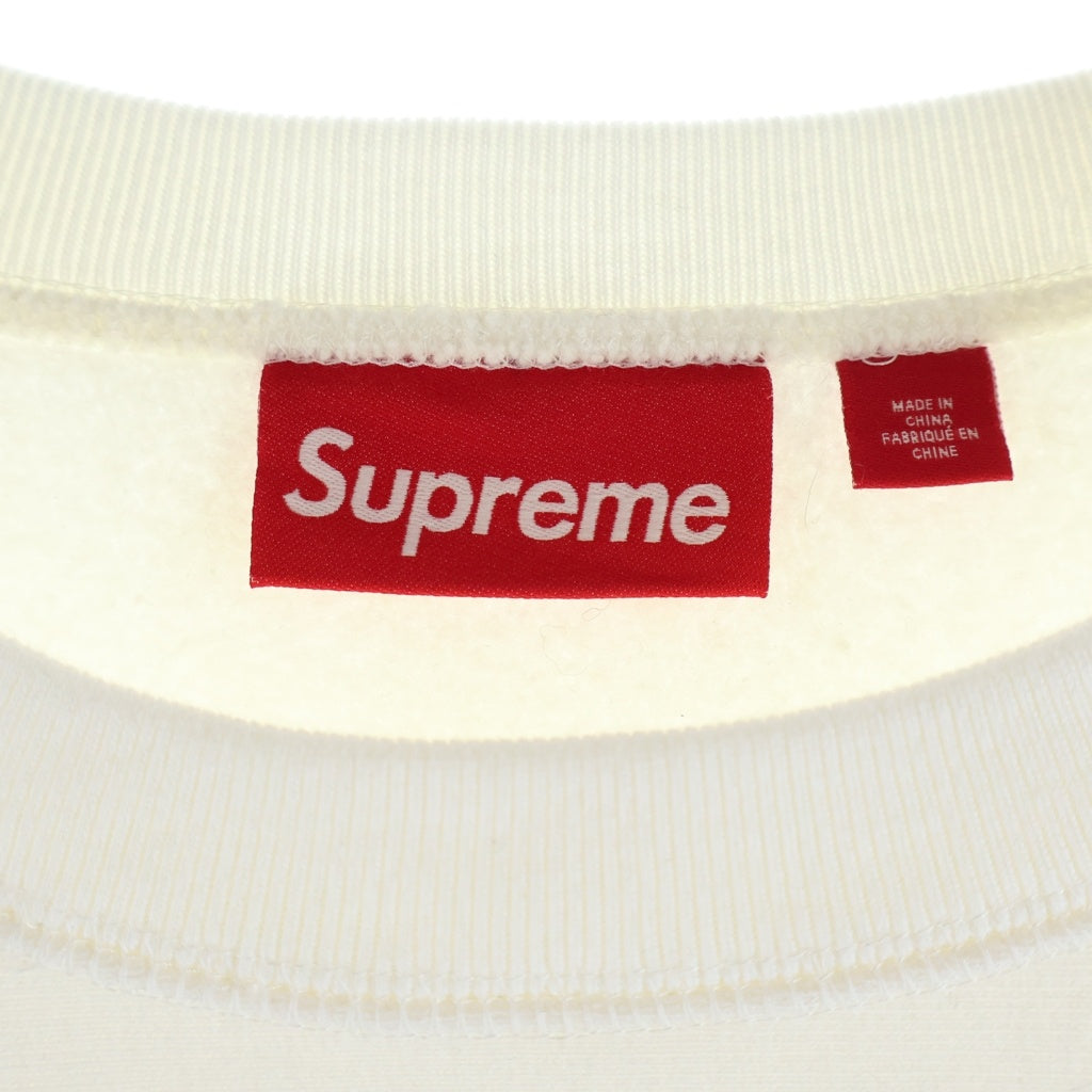 SUPREME(シュプリーム) 25SS Washed Box Logo Crewneck ウォッシュド ボックスロゴプリント クルーネック プルオーバースウェットトレーナー ホワイト