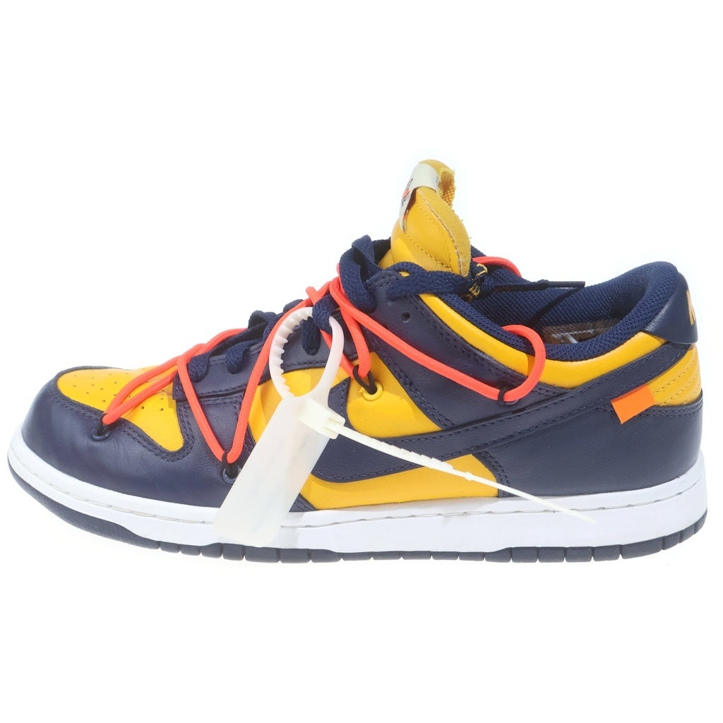 NIKE(ナイキ) ×OFF-WHITE DUNK LOW LTHR CT0856-700 オフホワイト ダンク ローカットスニーカー イエロー/ネイビー US10/28cm