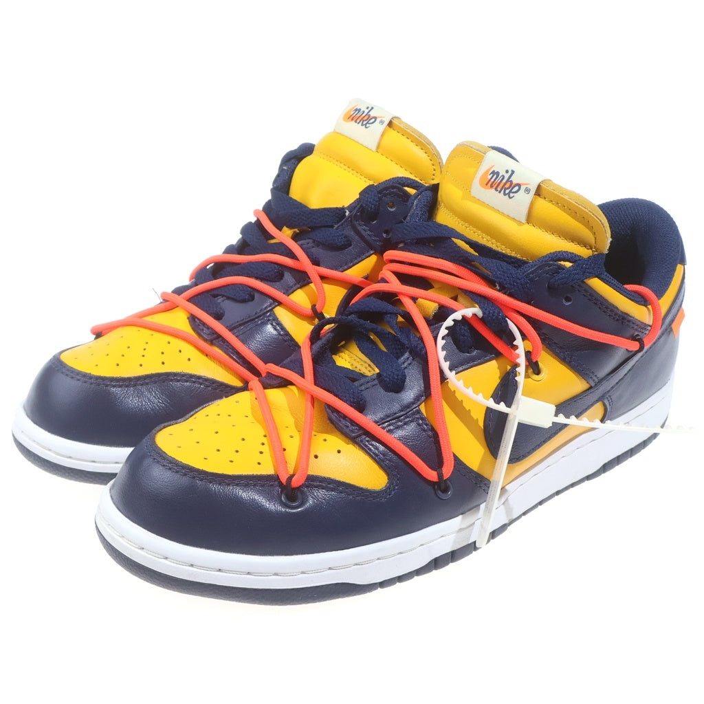 NIKE(ナイキ) ×OFF-WHITE DUNK LOW LTHR CT0856-700 オフホワイト ダンク ローカットスニーカー イエロー/ネイビー US10/28cm