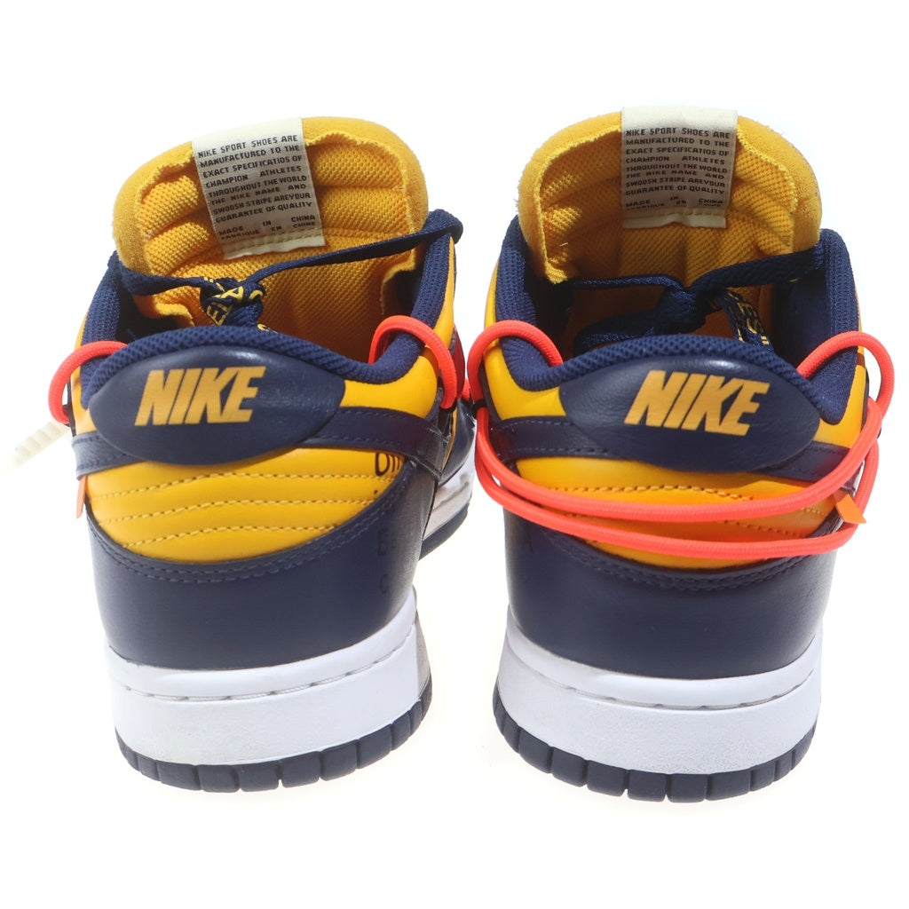 NIKE(ナイキ) ×OFF-WHITE DUNK LOW LTHR CT0856-700 オフホワイト ダンク ローカットスニーカー イエロー/ネイビー US10/28cm