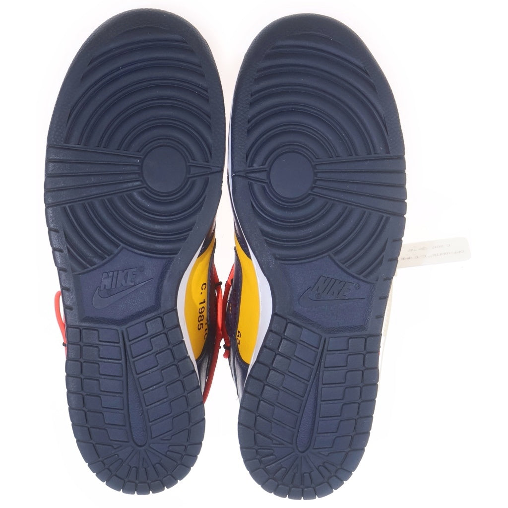 NIKE(ナイキ) ×OFF-WHITE DUNK LOW LTHR CT0856-700 オフホワイト ダンク ローカットスニーカー イエロー/ネイビー US10/28cm