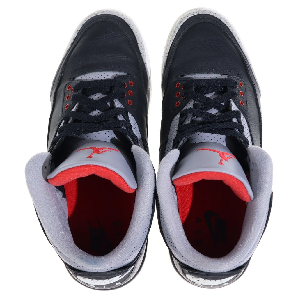 NIKE(ナイキ) AIR JORDAN 3 RETRODN 3707-010 エア ジョーダン 3 レトロ ハイカットスニーカー ブラック/グレー US10/28cm