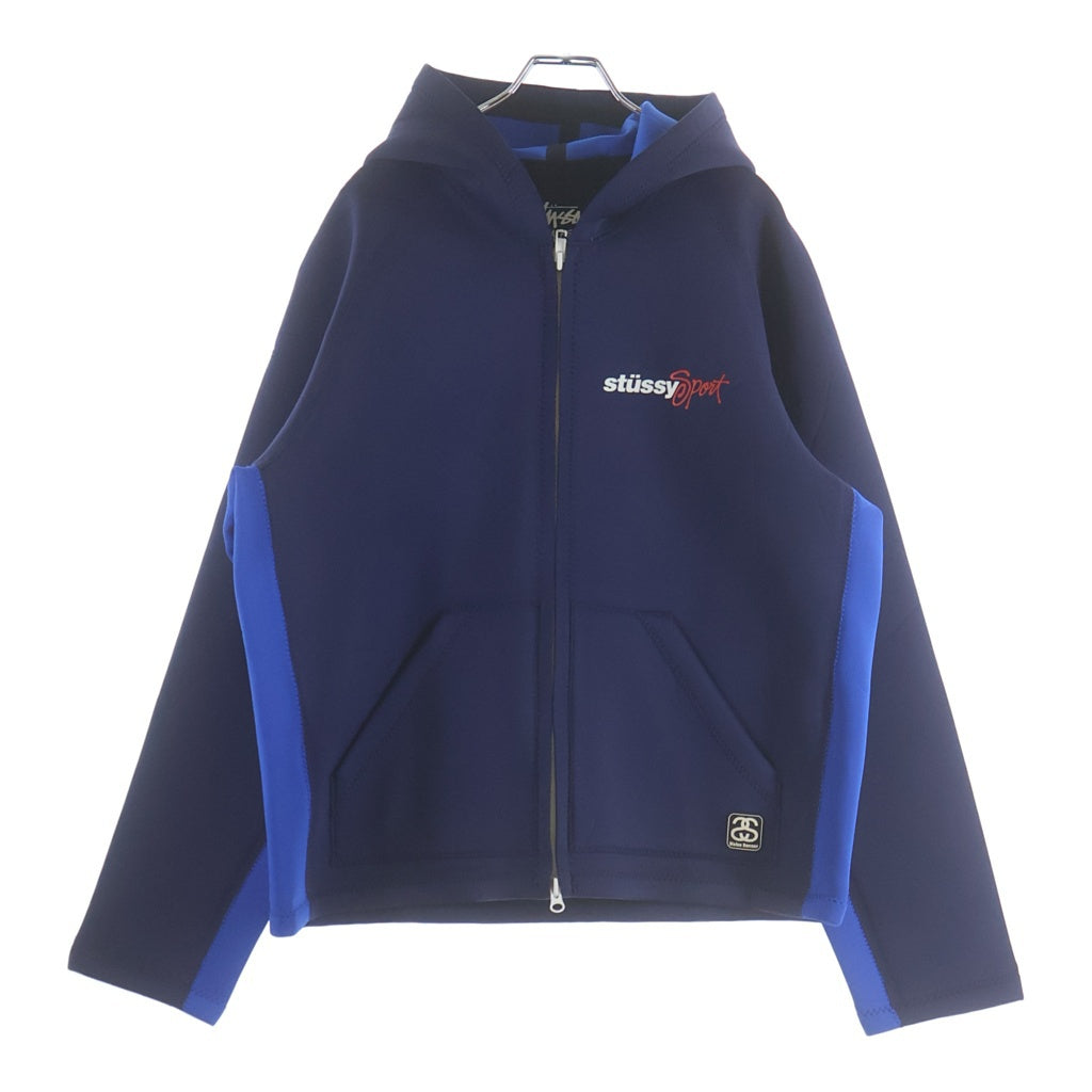 STUSSY(ステューシー) ×Wales Bonner NEOPRENE HOODIE ウェールズボナー ネオプレン フーディー スウェット プルオーバー パーカー ブルー 315517