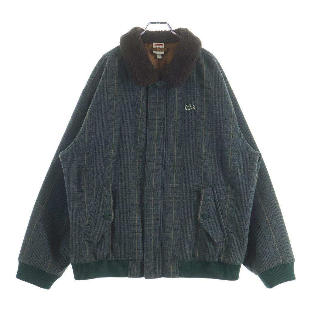 SUPREME(シュプリーム) 19AW ×LACOSTE Wool BomberJacket ラコステ チェック総柄 ジップアップ ウール ボンバージャケット グリーン