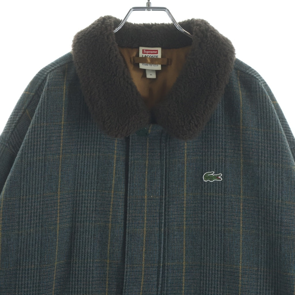 SUPREME(シュプリーム) 19AW ×LACOSTE Wool BomberJacket ラコステ チェック総柄 ジップアップ ウール ボンバージャケット グリーン