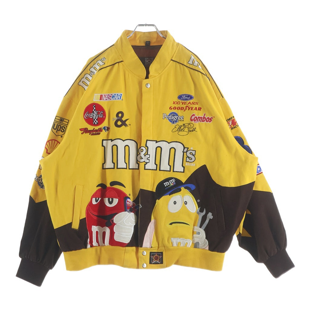 JH Design(ジェイエイチデザイン) 00s M&Ms 総柄エンブロイダリーデザイン トラッカー レーシングジャケット イエロー