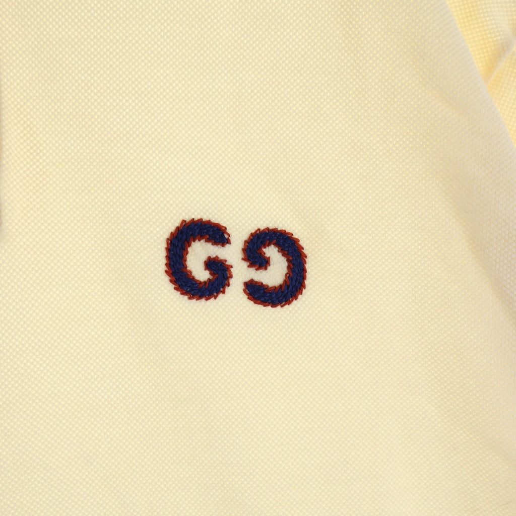 GUCCI(グッチ) GG Embroidery S/S Polo ロゴ刺繍 半袖ポロシャツ アイボリー 574086 XJA6C