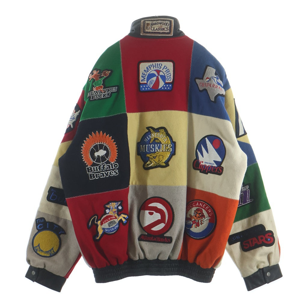 VINTAGE(ヴィンテージ) 90s VINTAGE JEFF HAMILTON ヴィンテージ ジェフハミルトン NBAロゴワッペン総柄 スタジャン マルチ