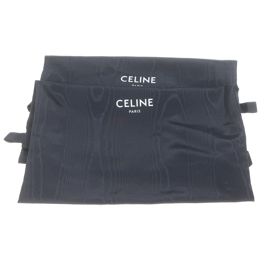 CELINE(セリーヌ) トリオンフ レースアップ スウェード ナイロン サイドジップ アンクルブーツ ブラック レディース 37