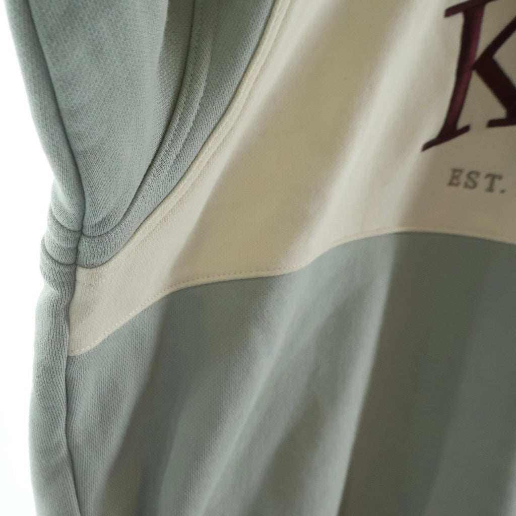 KITH(キス) EST.2011 NEWYORK ロゴ刺繍 プルオーバースウェットパーカー グレー/アイボリー レディース
