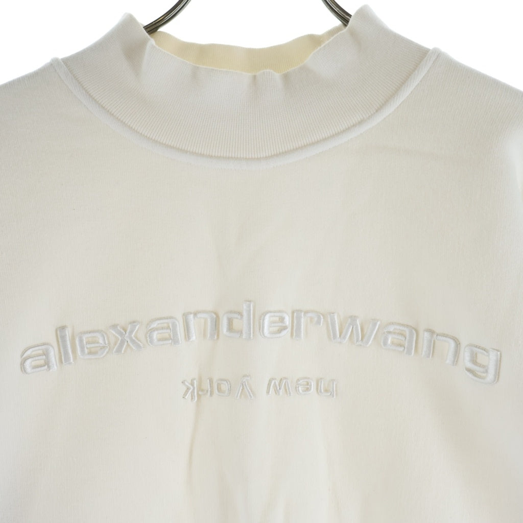 ALEXANDER WANG(アレキサンダーワン) ロゴ刺繍 モックネック スウェットトレーナー ホワイト