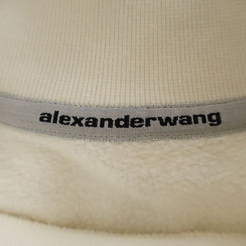 ALEXANDER WANG(アレキサンダーワン) ロゴ刺繍 モックネック スウェットトレーナー ホワイト