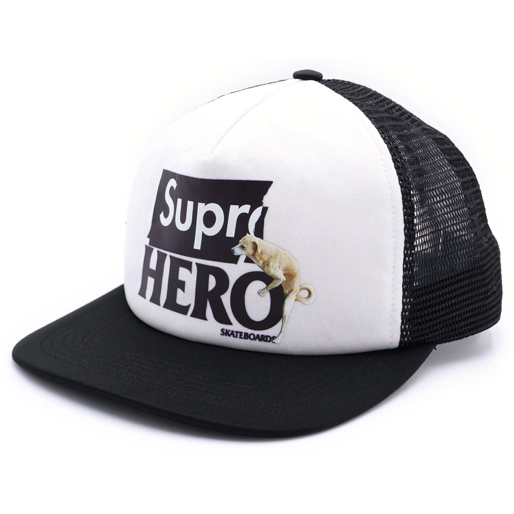 SUPREME(シュプリーム) 22SS ×ANTIHERO Mesh Back 5-Panel アンタイヒーロー ロゴデザイン 5パネル メッシュ ベースボール キャップ ブラック