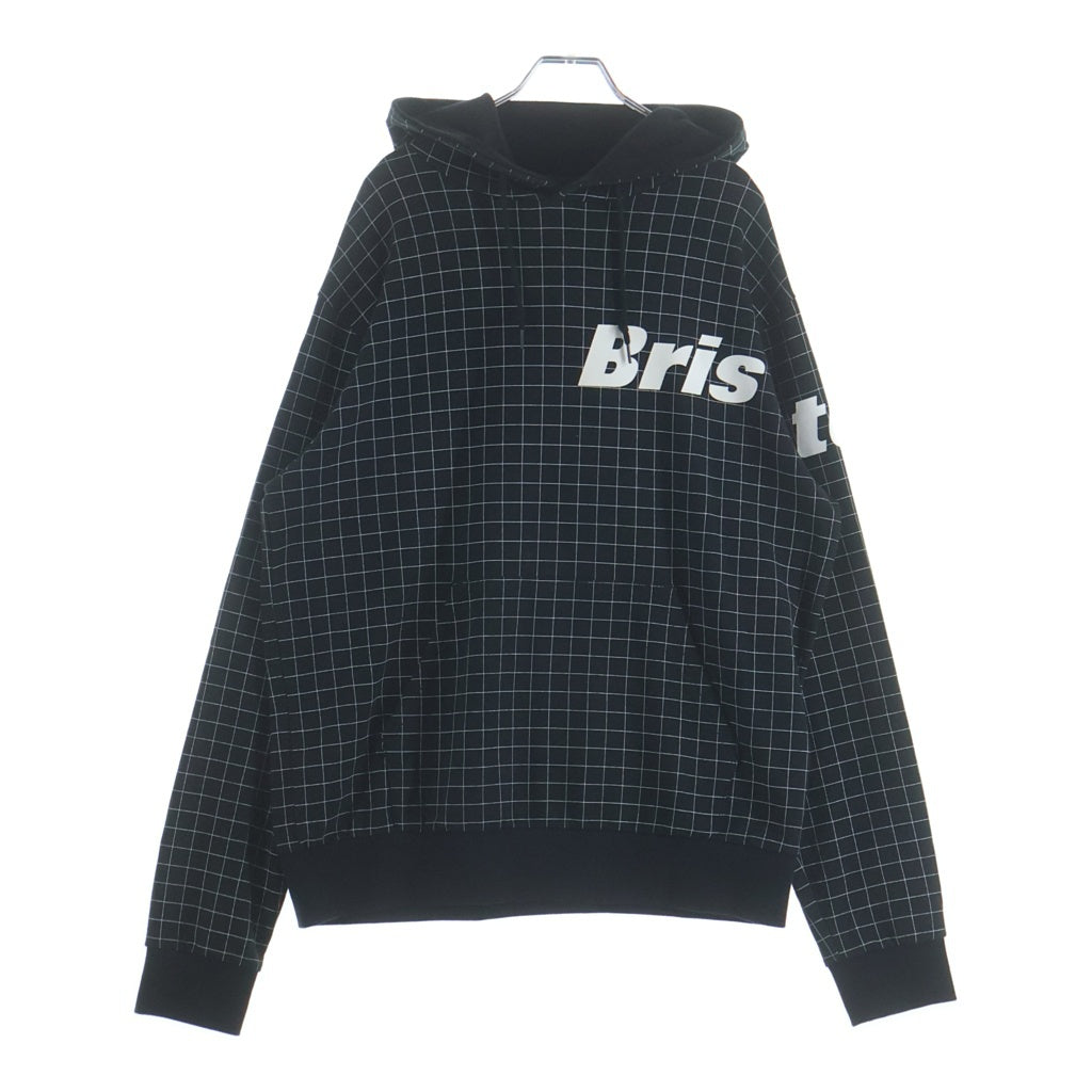F.C.R.B.(エフシーアールビー) 21SS RELAX FIT HOODIE 総柄 スクエアデザイン ドローコード付き フーデッド スウェット プルオーバーパーカー ブラック FCRB-210053