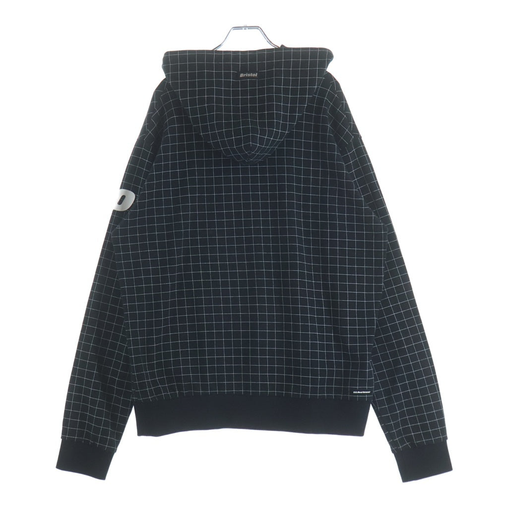 F.C.R.B.(エフシーアールビー) 21SS RELAX FIT HOODIE 総柄 スクエアデザイン ドローコード付き フーデッド スウェット プルオーバーパーカー ブラック FCRB-210053