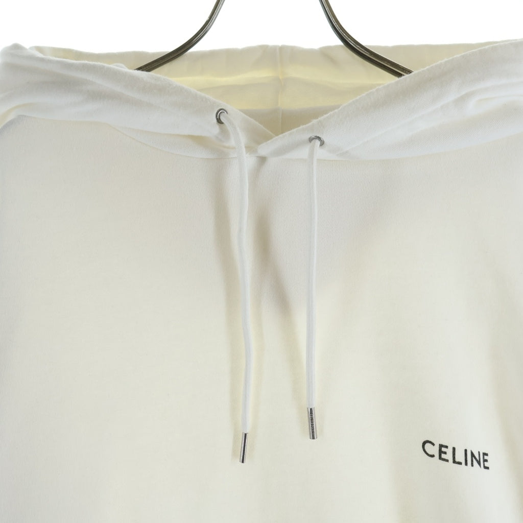 CELINE(セリーヌ) 23SS フロントロゴデザイン フーデッド プルオーバー パーカー ホワイト 2Y958670Q